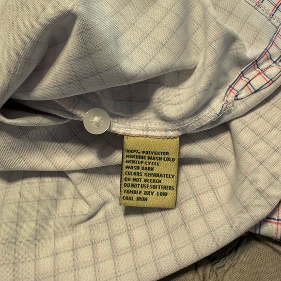 Donald Ross golf shirt. Size small. White with blue and red checks. - Picture 6 of 6